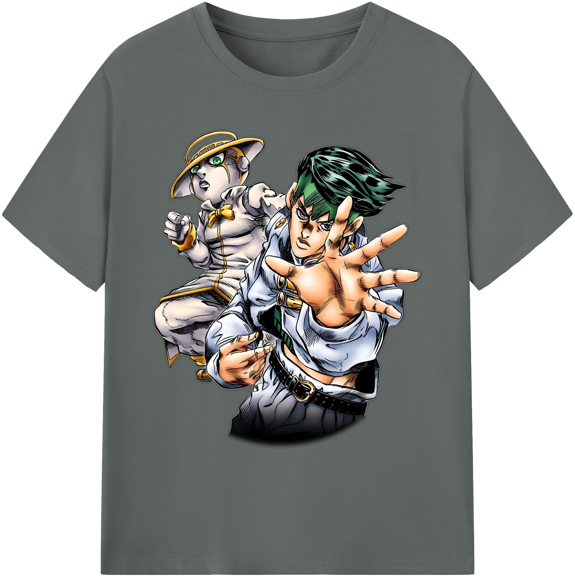（画像用） ジョジョの奇妙な冒険 岸辺 露伴（きしべ ろはん） JoJo's Bizarre Adventure Rohan Kishibe 綿100％ メンズ半袖Tシャツ｜肌触りやわらか＆通気性